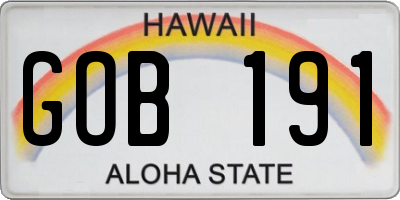 HI license plate GOB191