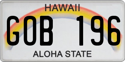 HI license plate GOB196