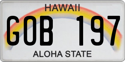 HI license plate GOB197