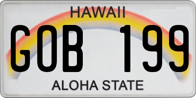 HI license plate GOB199