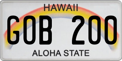 HI license plate GOB200