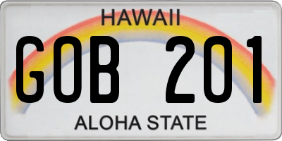 HI license plate GOB201