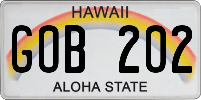 HI license plate GOB202
