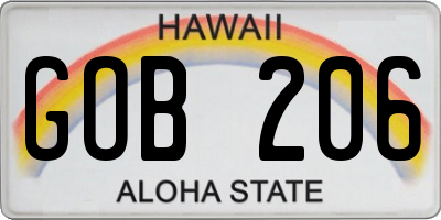 HI license plate GOB206