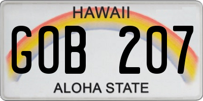 HI license plate GOB207