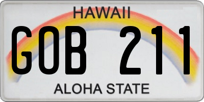 HI license plate GOB211
