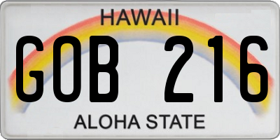 HI license plate GOB216