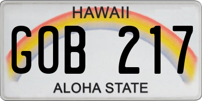 HI license plate GOB217