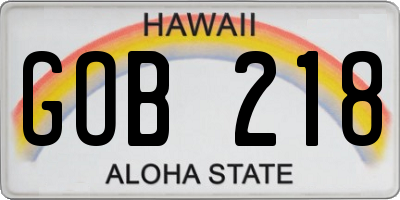 HI license plate GOB218