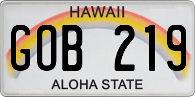 HI license plate GOB219