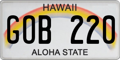 HI license plate GOB220