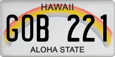 HI license plate GOB221