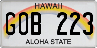 HI license plate GOB223