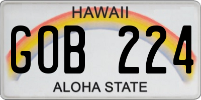 HI license plate GOB224