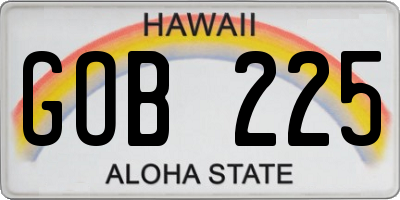 HI license plate GOB225