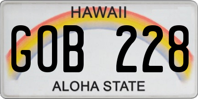 HI license plate GOB228