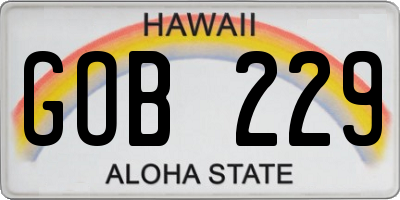 HI license plate GOB229
