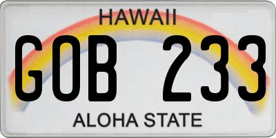 HI license plate GOB233