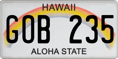 HI license plate GOB235