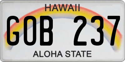 HI license plate GOB237