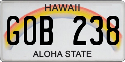 HI license plate GOB238