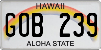 HI license plate GOB239