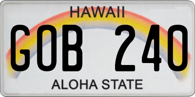 HI license plate GOB240
