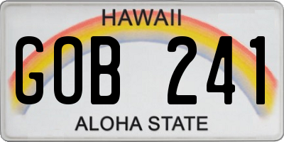 HI license plate GOB241