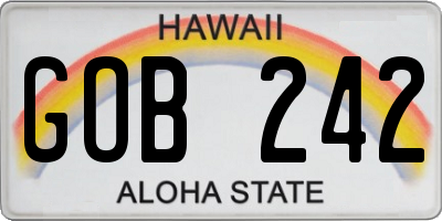 HI license plate GOB242