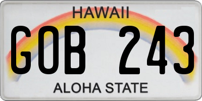 HI license plate GOB243