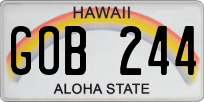 HI license plate GOB244