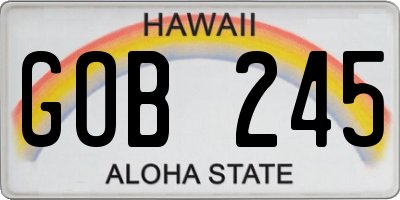 HI license plate GOB245
