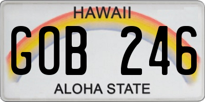 HI license plate GOB246