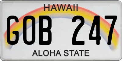 HI license plate GOB247