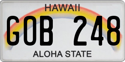 HI license plate GOB248