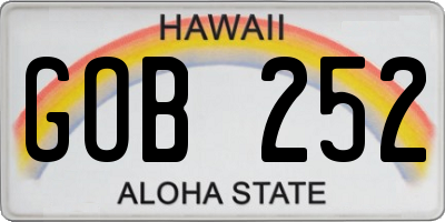 HI license plate GOB252