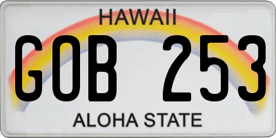 HI license plate GOB253
