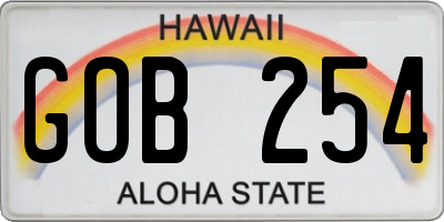 HI license plate GOB254