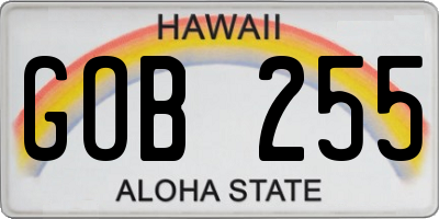 HI license plate GOB255