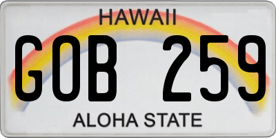 HI license plate GOB259