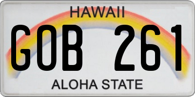 HI license plate GOB261