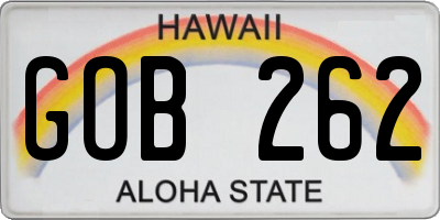 HI license plate GOB262