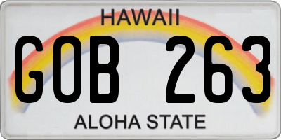 HI license plate GOB263