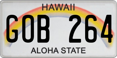 HI license plate GOB264