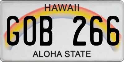 HI license plate GOB266