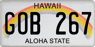 HI license plate GOB267