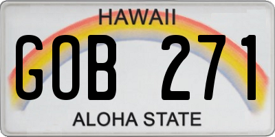 HI license plate GOB271