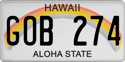 HI license plate GOB274