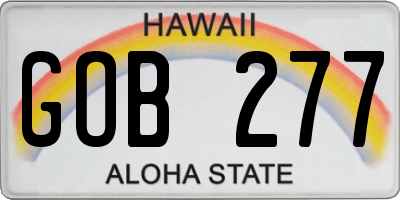 HI license plate GOB277