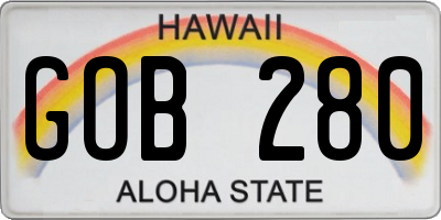 HI license plate GOB280